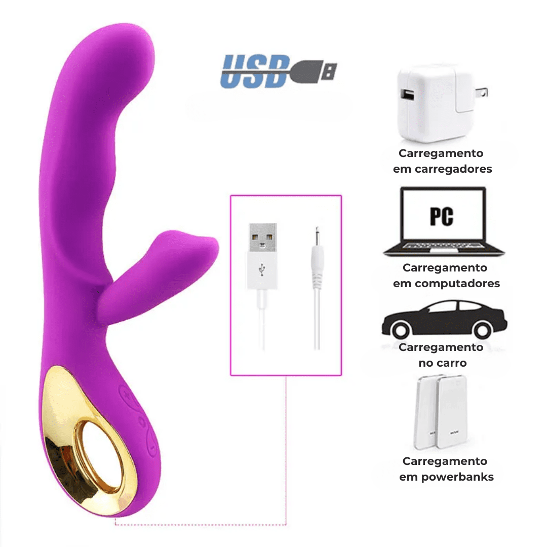Rabbit Magic Vibrator – 10 Speeds - USB Rechargeable